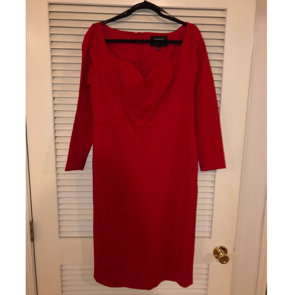 Eloquii Red Long Sleeve Sheath Dress
